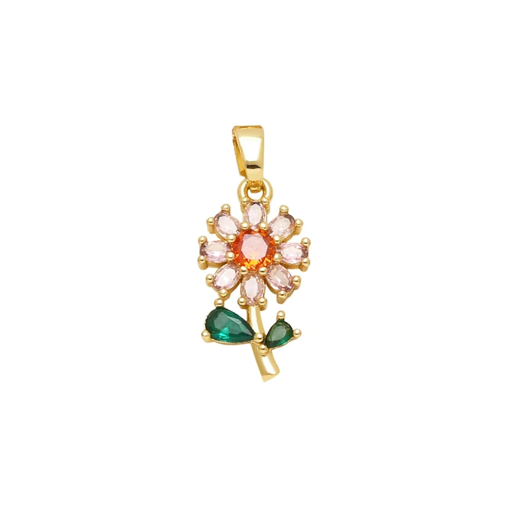 Colorful Enamel Charms collection image - Multicolor Crystal Flower Pendant Charm