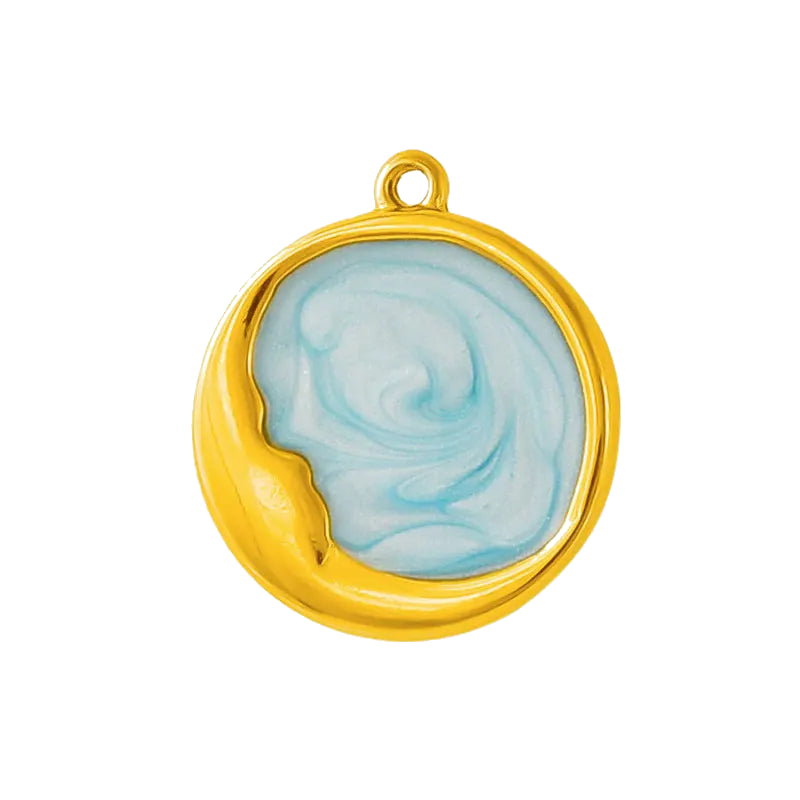 Pendant Charms collection image - Gold Blue Round Medallion Pendant Charm