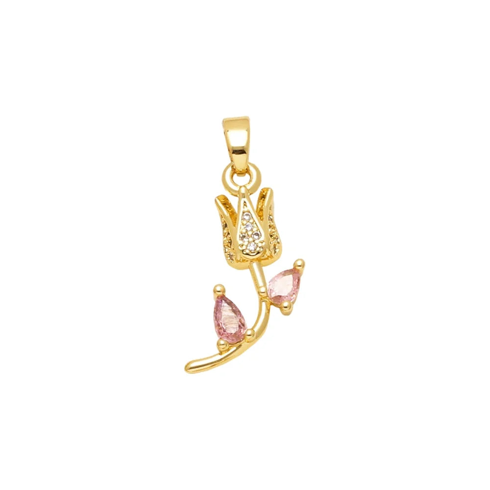 Pink collection image - Pink Crystal Tulip Pendant Charm