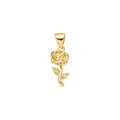 Crystal Rose Pendant Charm in gold-plated copper on white background