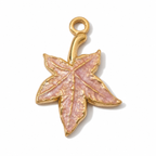 Blush pink maple leaf charm from a three-piece set