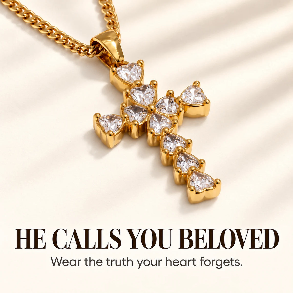 Cherish Cross Necklace — He Calls You Beloved emotional reminder