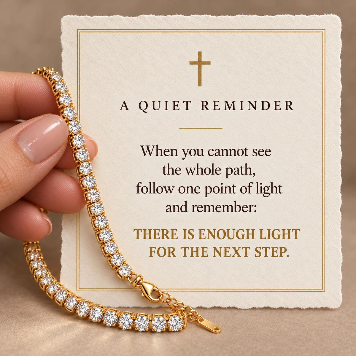 Brilliance Tennis Bracelet devotional reminder card