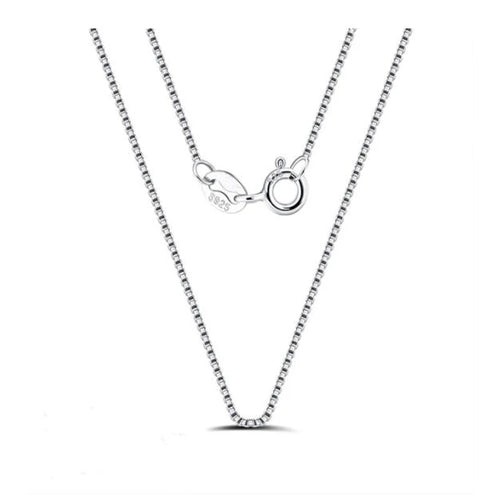 Silver 0.6 mm Classic Box Chain Necklace in 45 cm length