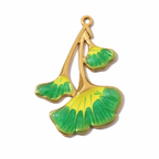 Green ginkgo leaf charm from a three-piece set