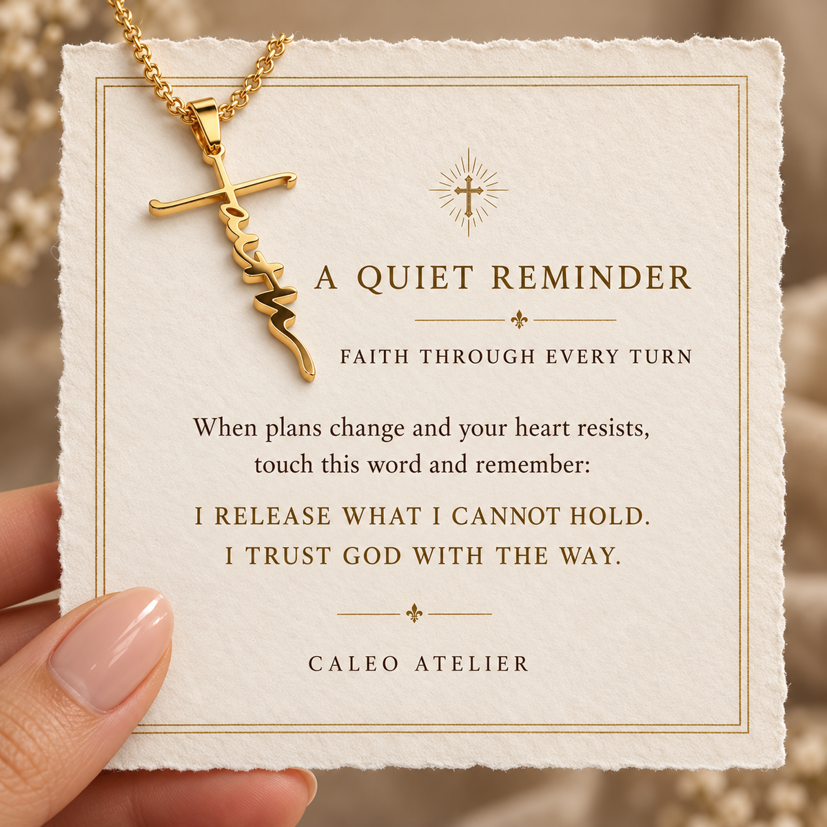 Flowing Faith Necklace devotional card