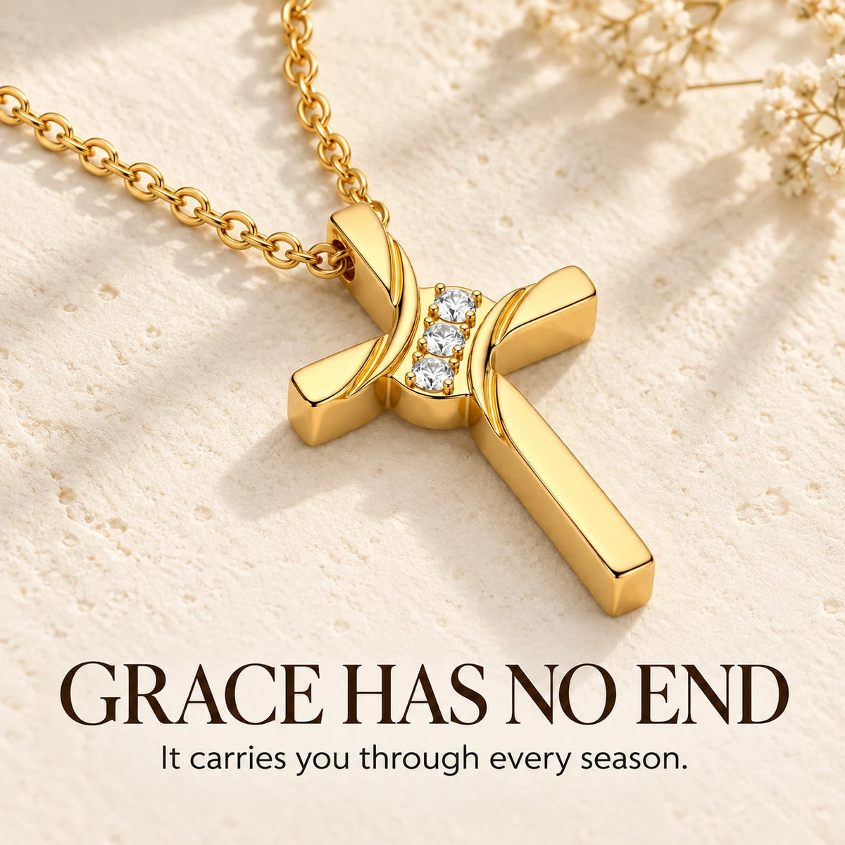 Endless Grace Cross Necklace — Grace Has No End emotional thumbnail