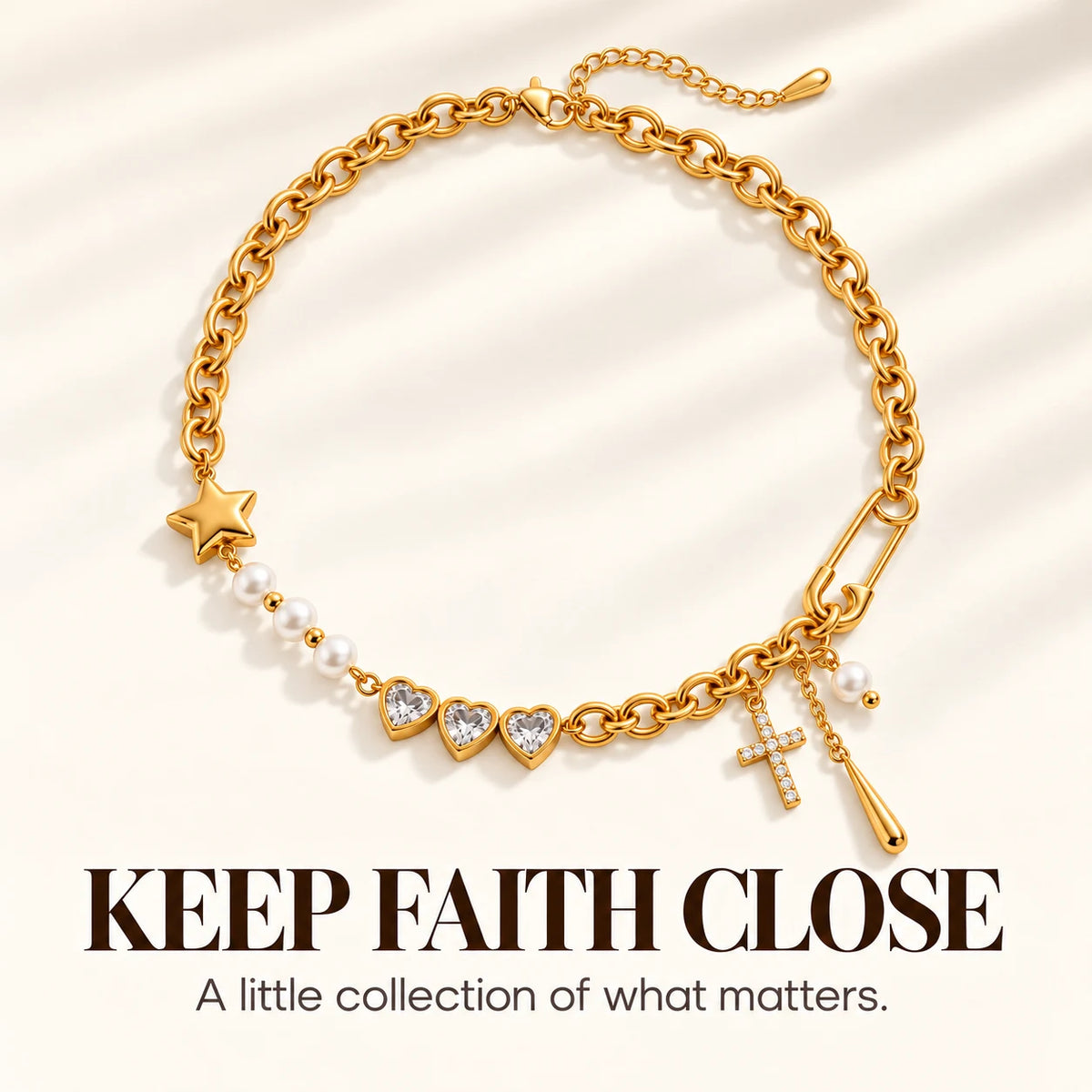 Keepsake Charm Cross Necklace — Keep Faith Close emotional reminder