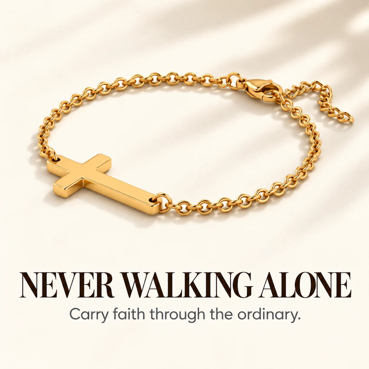 Essential Cross Bracelet — Never Walking Alone