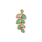 Pastel leaf sprig charm from a three-piece set