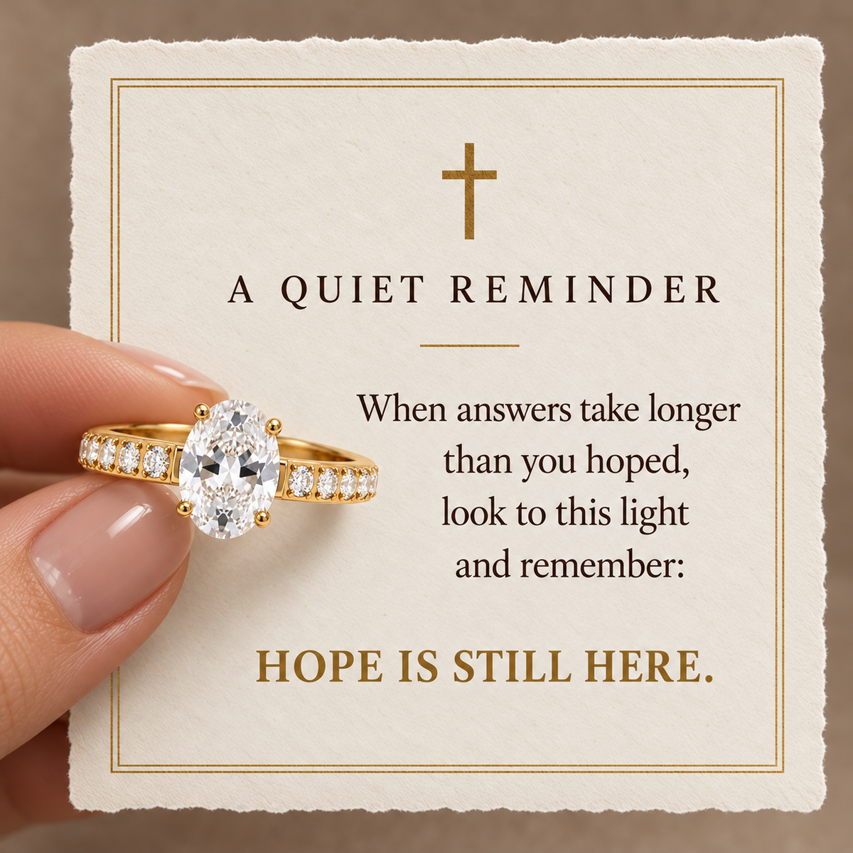 Everlight Solitaire Ring devotional reminder card