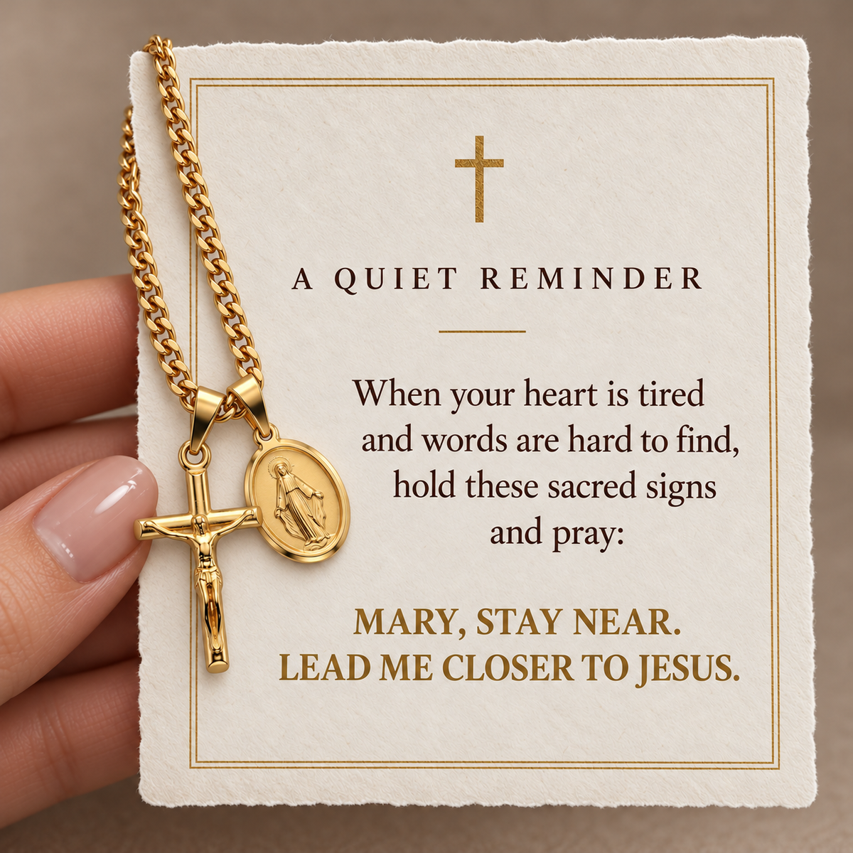 Marian Grace Necklace devotional card