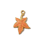 Amber orange maple leaf charm from a three-piece set