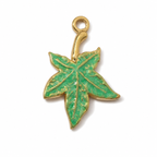 Green maple leaf charm from a three-piece set