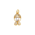 Clear Crystal Fish Pendant Charm in gold-plated copper on white background