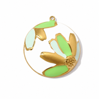 Mint green petal medallion charm from a three-piece set
