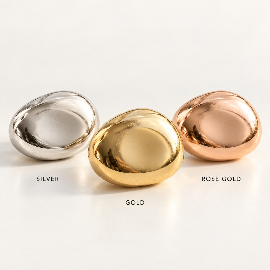 Gold, Rose Gold and Silver finishes for the This Too Shall Pass Hammered Cuff