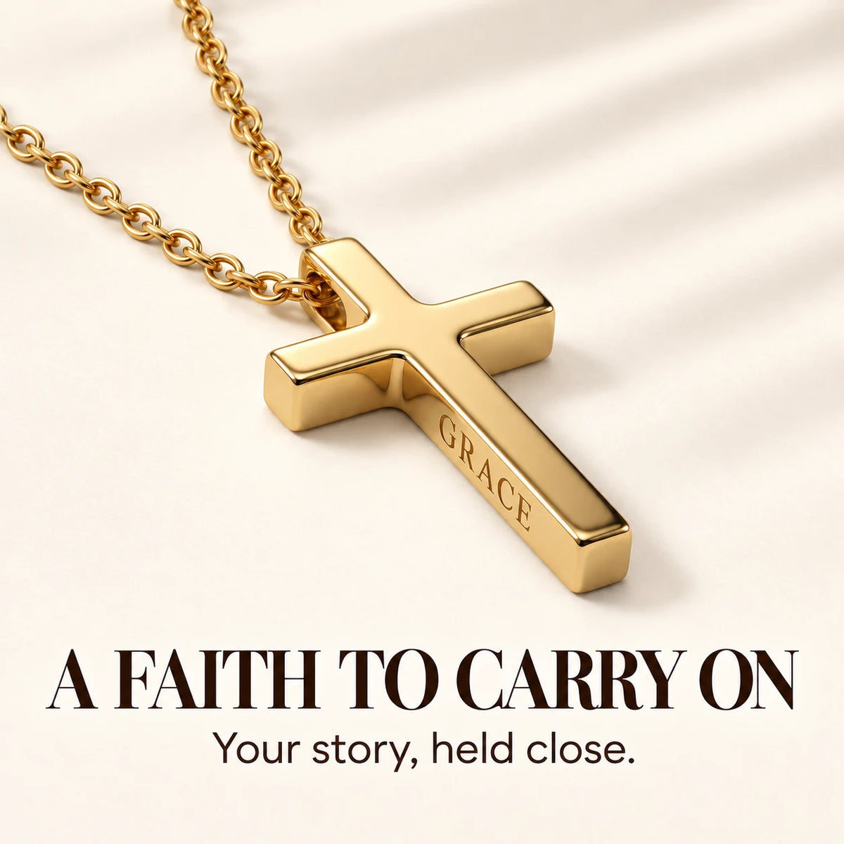 Legacy Engraved Cross Necklace — A Faith to Carry On emotional reminder