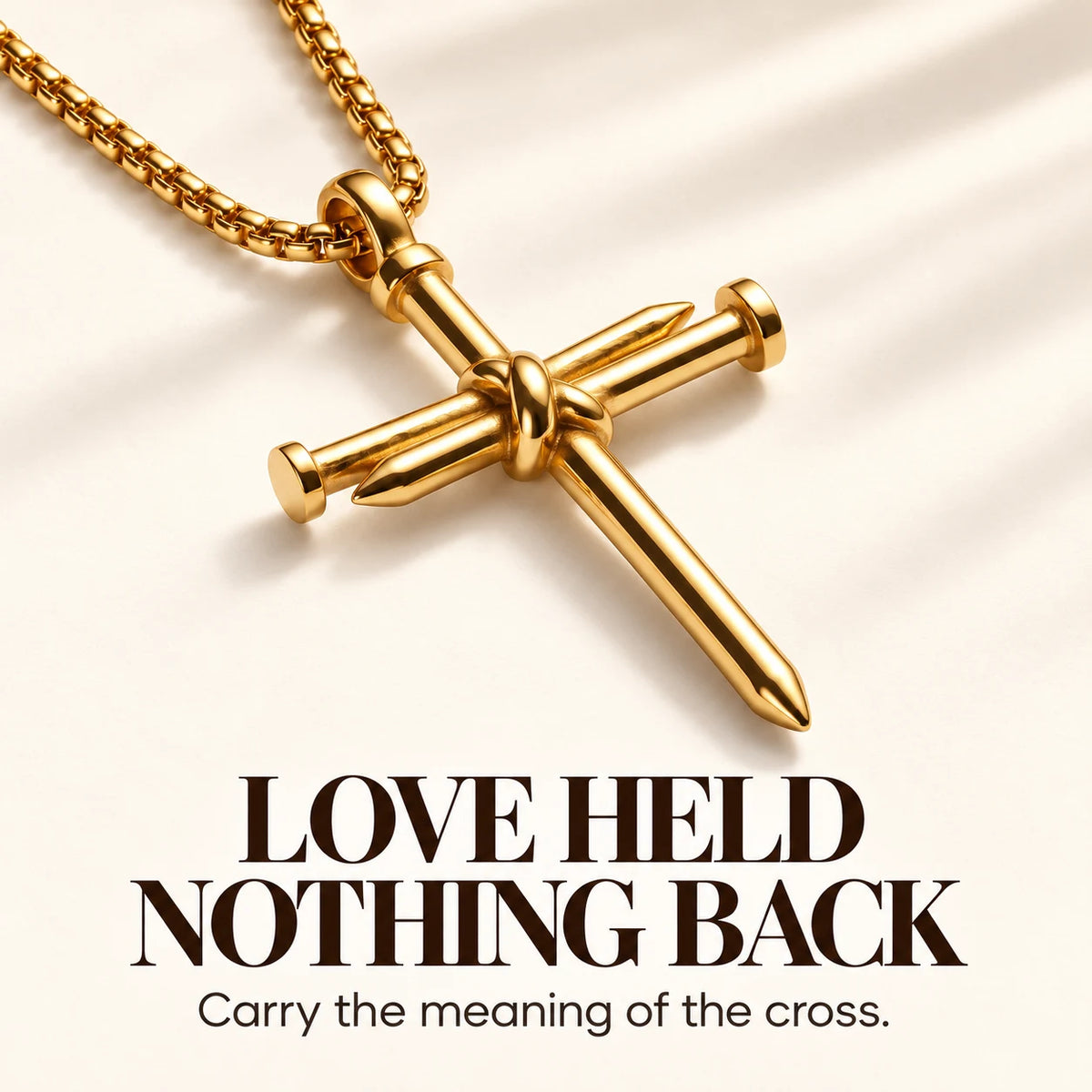 Calvary Nail Cross Necklace — Love Held Nothing Back emotional reminder