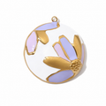 Lavender petal medallion charm from a three-piece set
