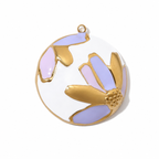 Lavender petal medallion charm from a three-piece set
