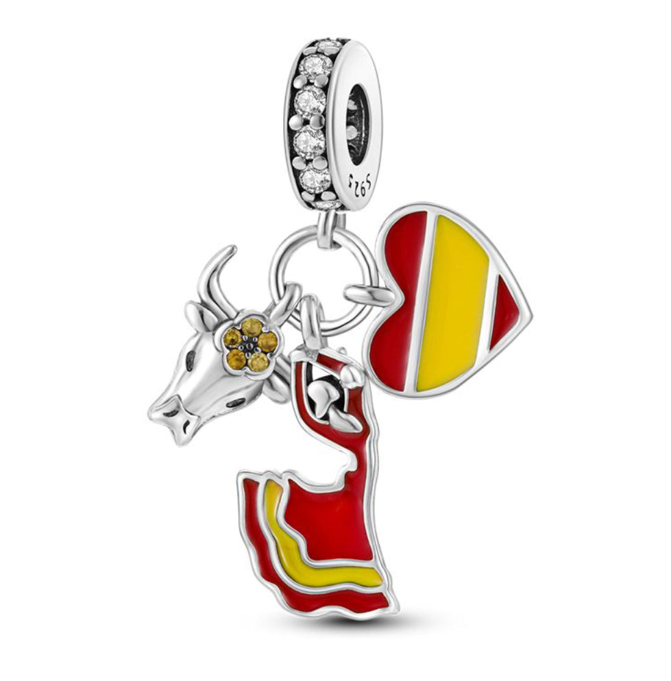 CALEO Charm - Spain Flamenco Bull Heart