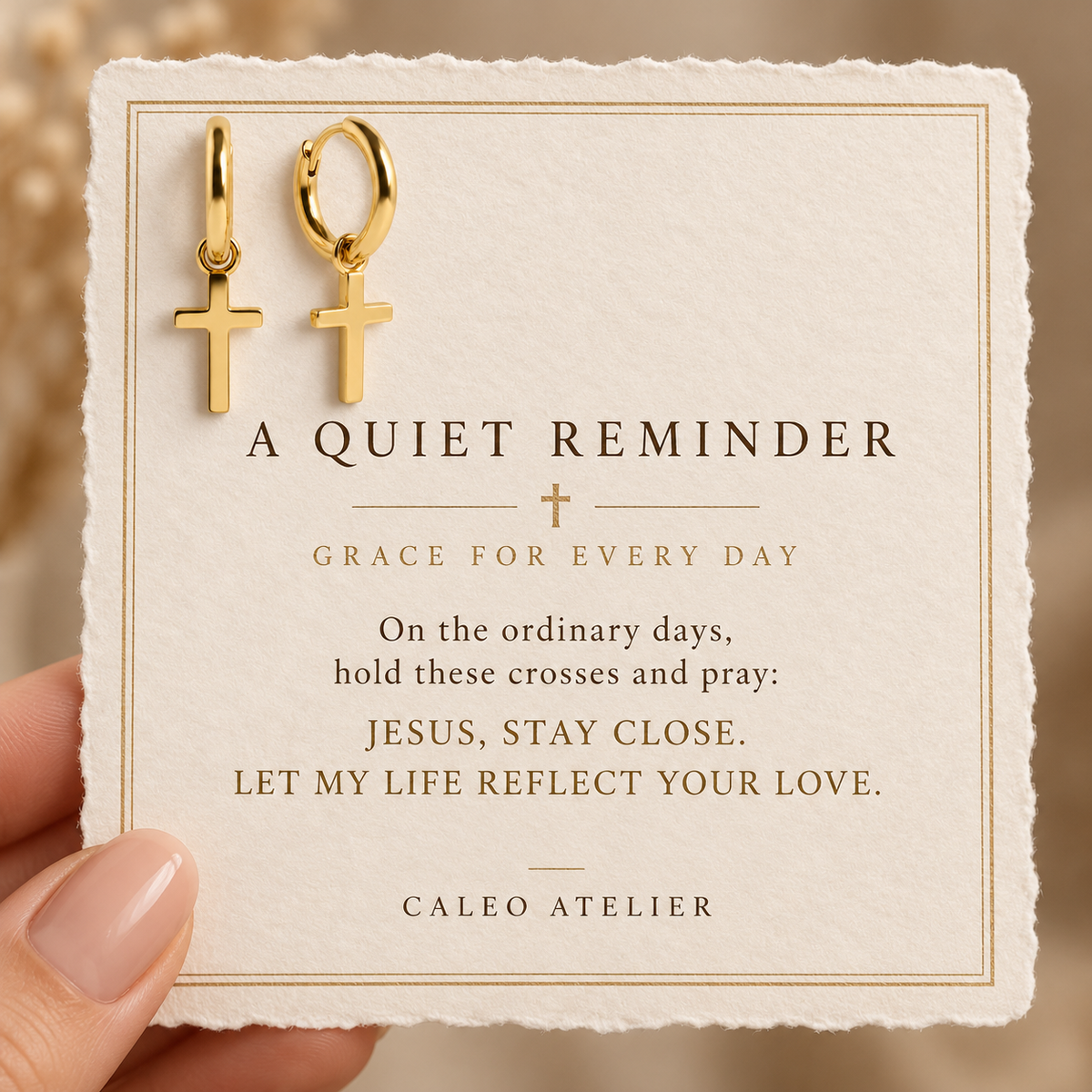 Everyday Grace Cross Hoops devotional card
