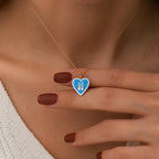 CALEO lifestyle necklace image - Gold Blue Ballet Shoes Heart Pendant Charm - 2026-07-22