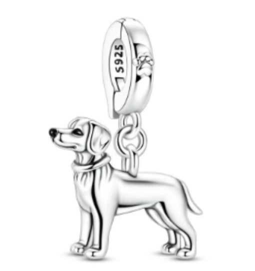 CALEO Charm - Silver Labrador Dog