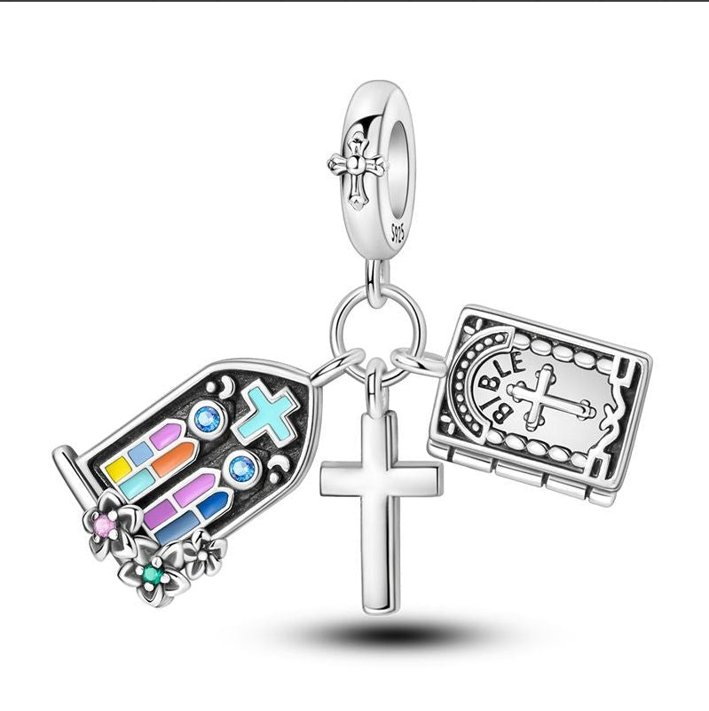 CALEO Charm - Church Cross & Bible