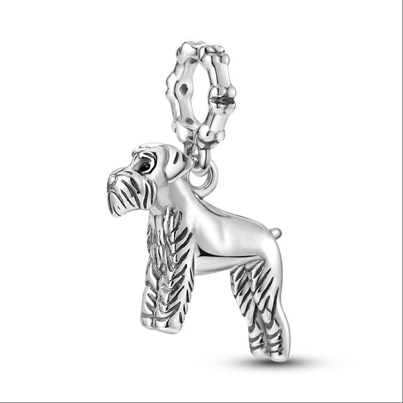 CALEO Charm - Silver Schnauzer Dog