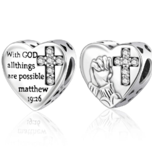 CALEO Charm - Faith Cross Heart