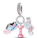 CALEO Charm - Pink Fitness Sneaker & Dumbbell