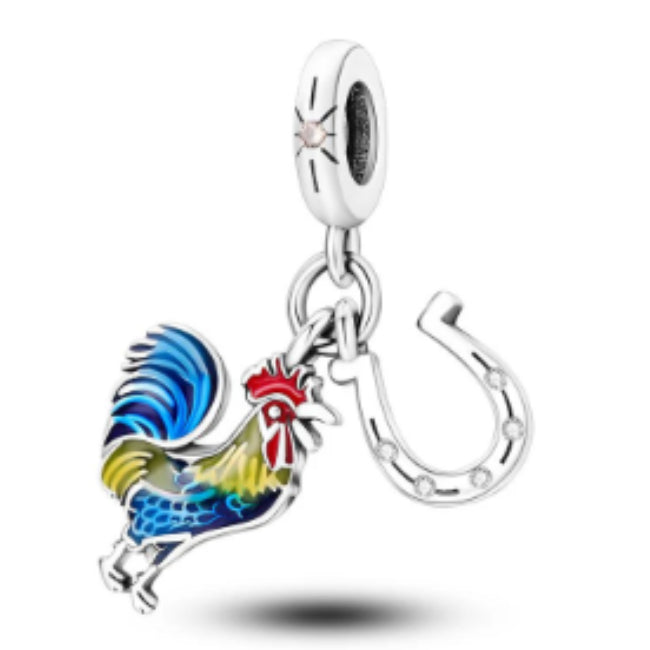 CALEO Charm - Lucky Rooster & Horseshoe