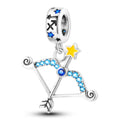 CALEO Charm - Blue Sagittarius Bow & Arrow