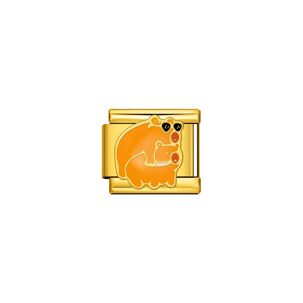 Cool Orange Bear Italian Charm
