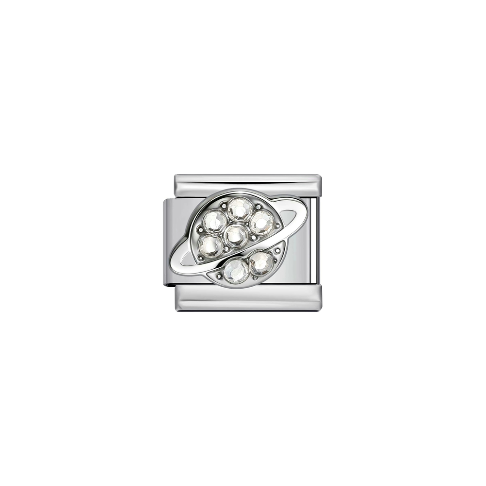 Crystal Saturn Italian Charm