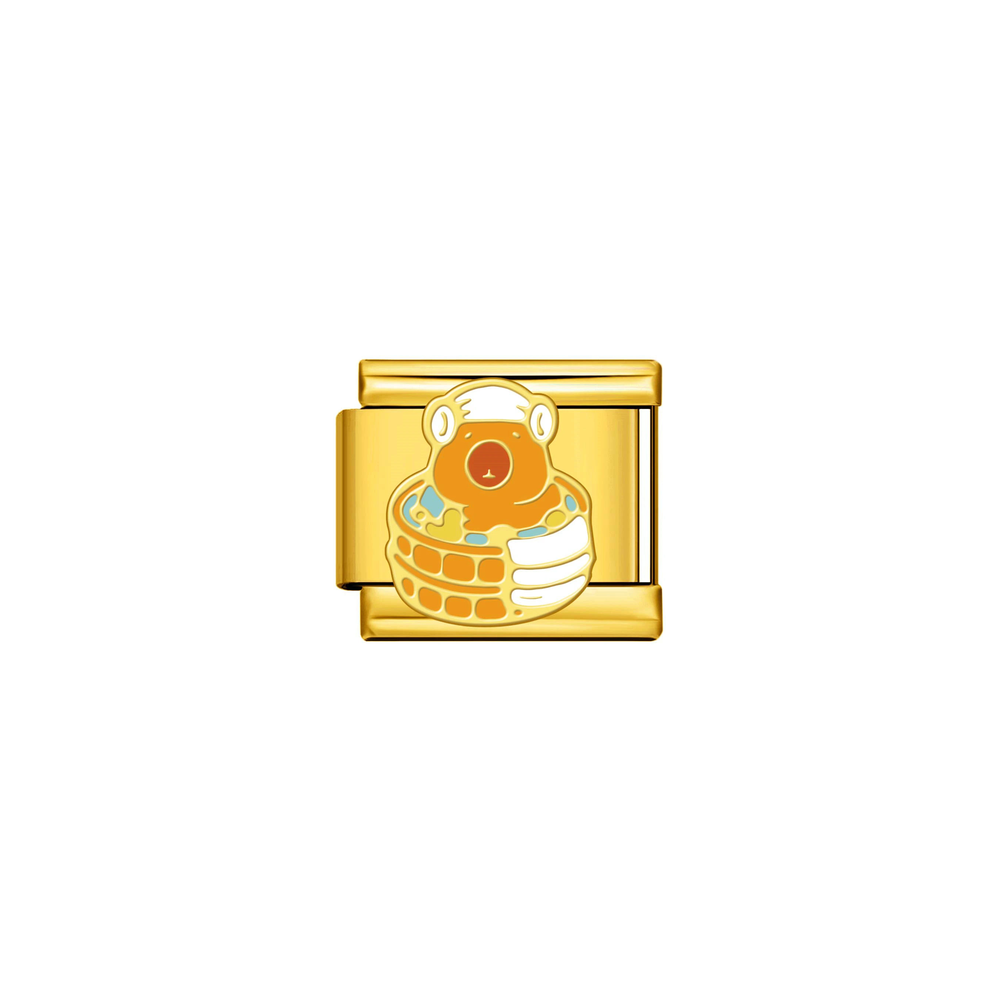 Honey Bear Gold Italian Charm