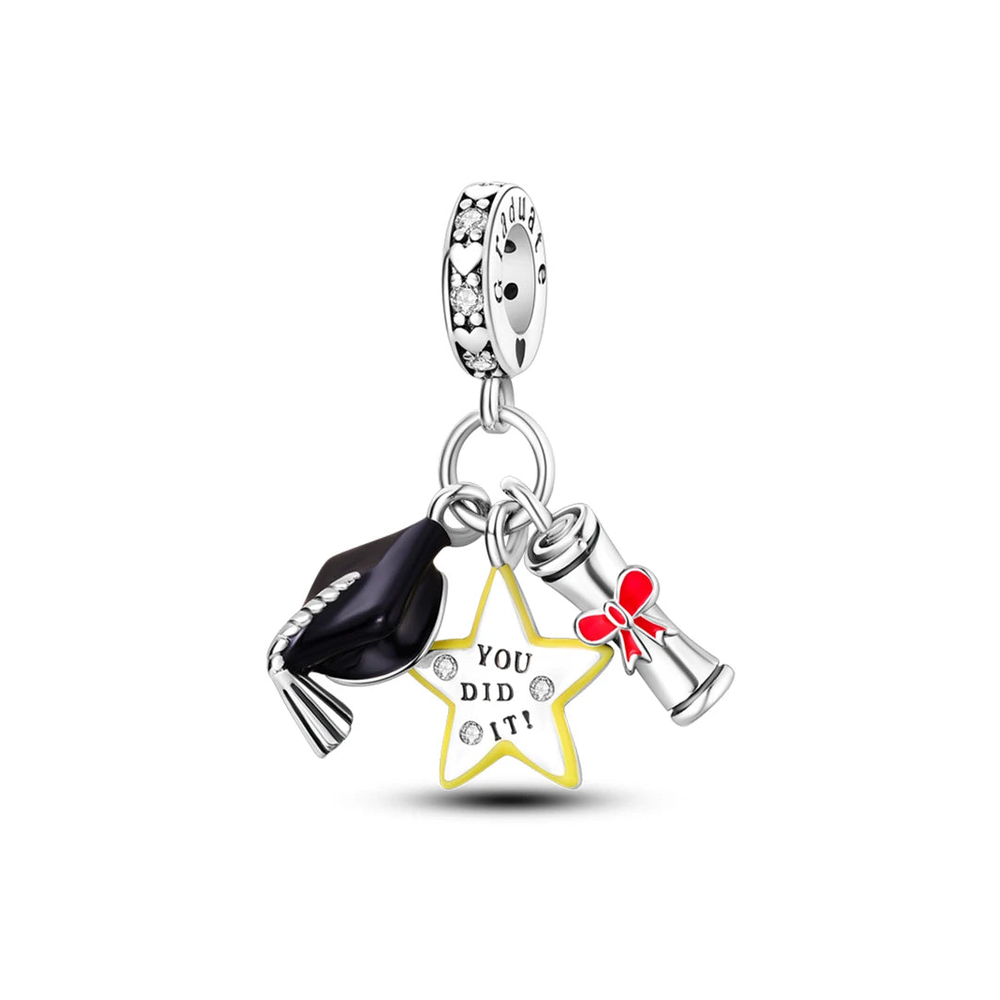 Graduation Cap, Diploma & Star Dangle Charm clean product thumbnail