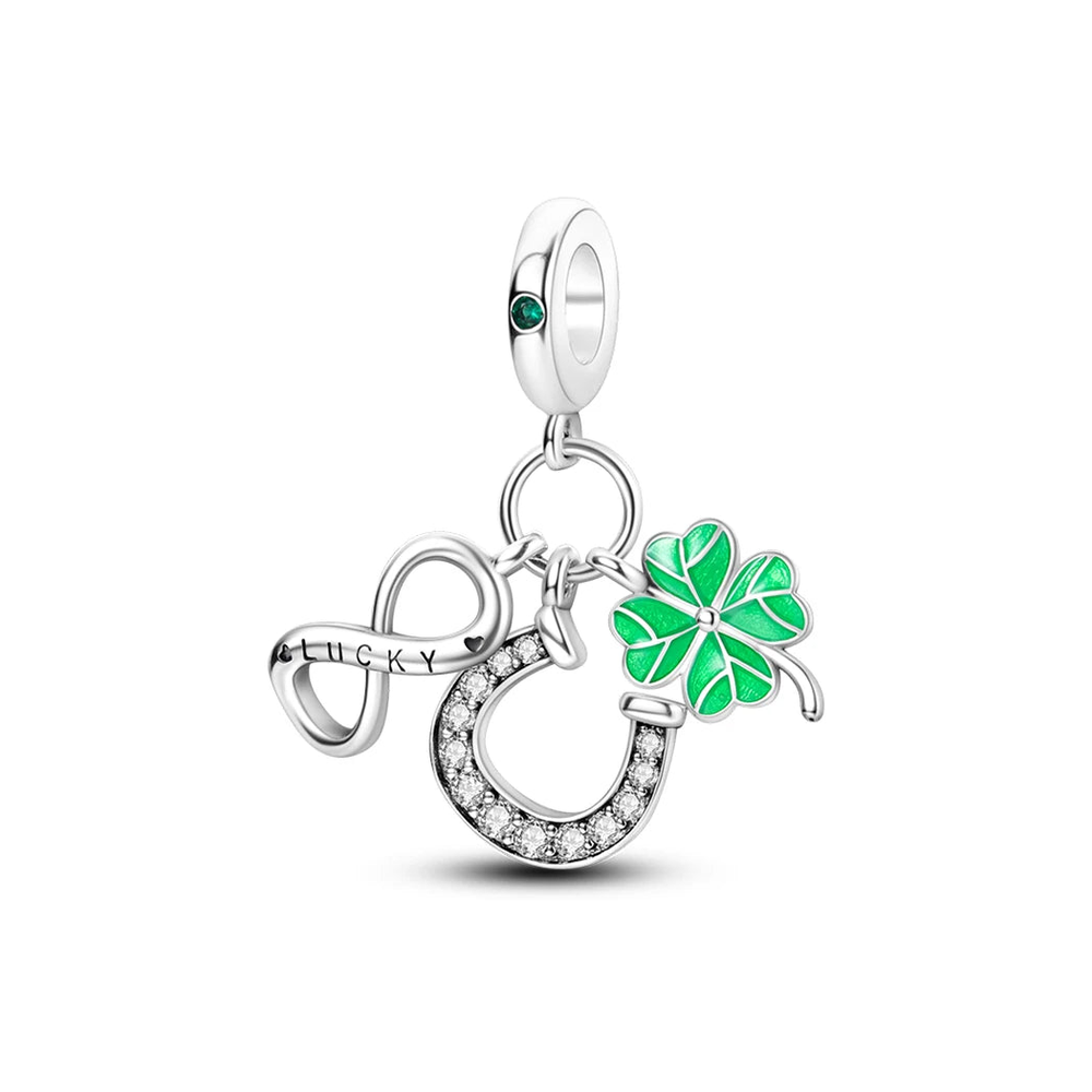 Lucky Horseshoe & Clover Dangle Charm clean product thumbnail