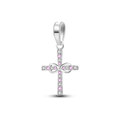 Pink Crystal Cross Dangle Charm clean product thumbnail