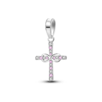 Pink Crystal Cross Dangle Charm clean product thumbnail