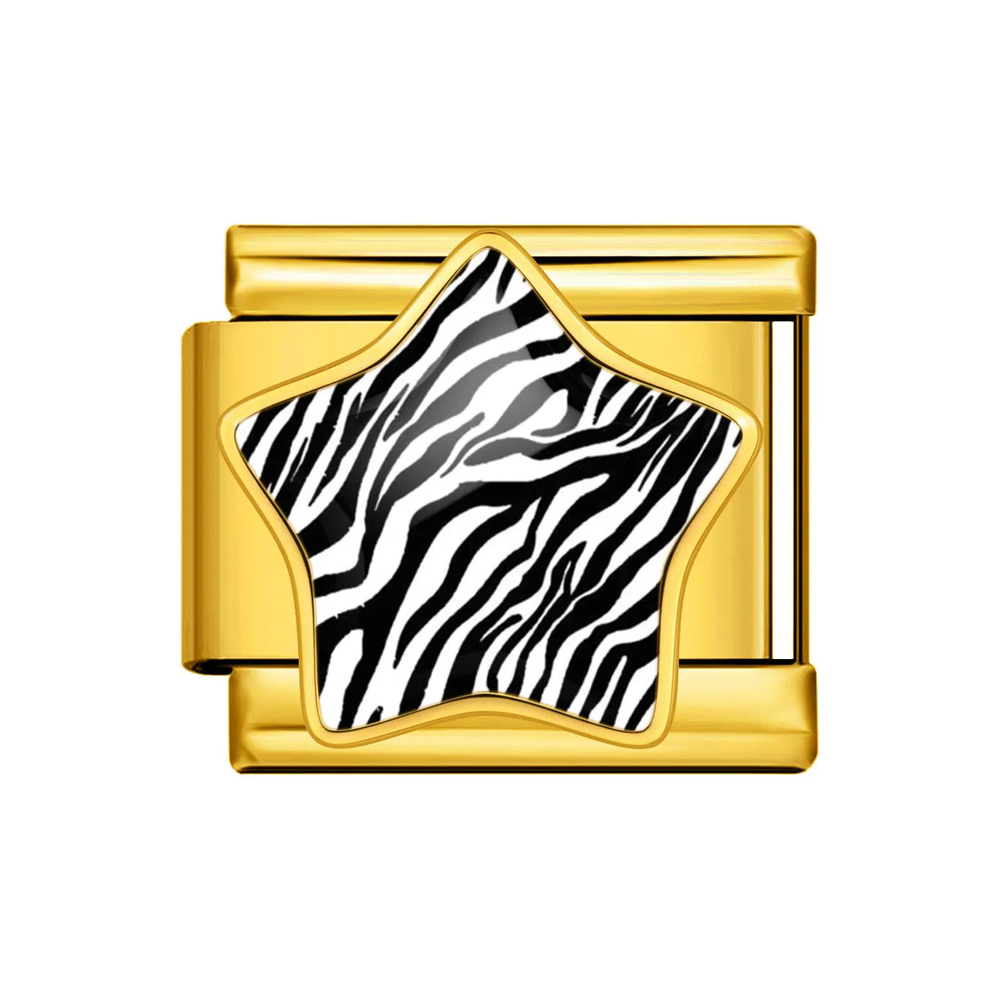 Gold Zebra Star Italian Charm clean product thumbnail