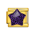 Gold Purple Leopard Star Italian Charm clean product thumbnail