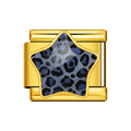Gold Blue Leopard Star Italian Charm clean product thumbnail