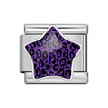 Silver Purple Leopard Star Italian Charm clean product thumbnail