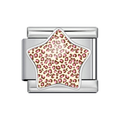 Silver Blush Leopard Star Italian Charm clean product thumbnail