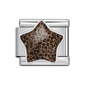 Silver Brown Leopard Star Italian Charm clean product thumbnail