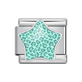 Silver Mint Leopard Star Italian Charm clean product thumbnail