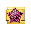 Gold Hot Pink Leopard Star Italian Charm clean product thumbnail